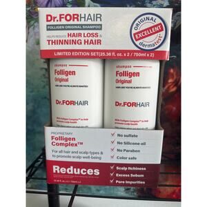 Dr.FORHAIR Set of (2) Folligen Original Shampoo 25.36 fl oz / 750 ml